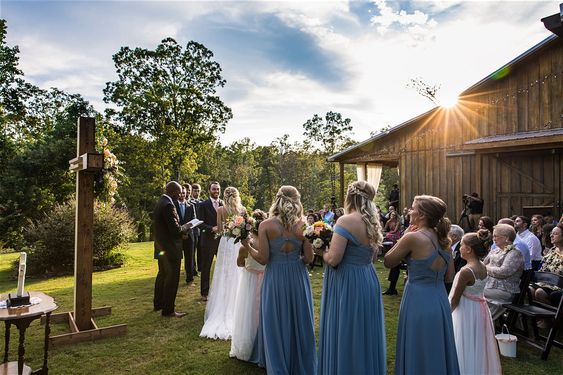 Outdoor ceremony at barn wedding venue in North Georgia