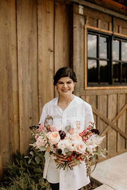 Bride with Spring Bouquet at Georgia Farm Venue
