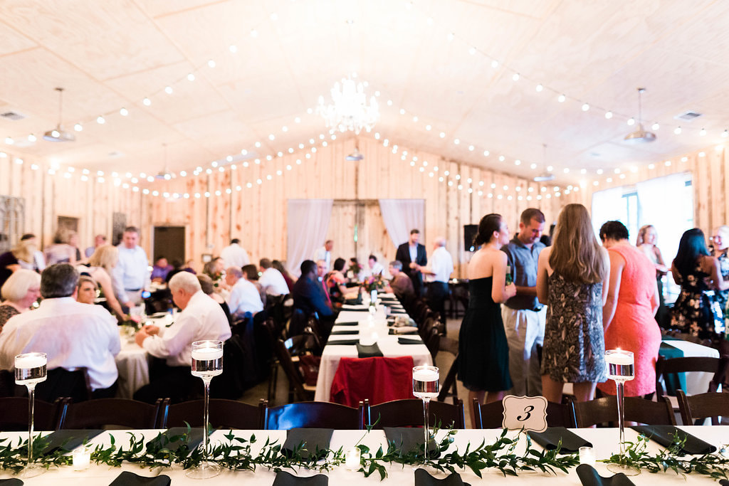 Modern barn style wedding reception in North GA