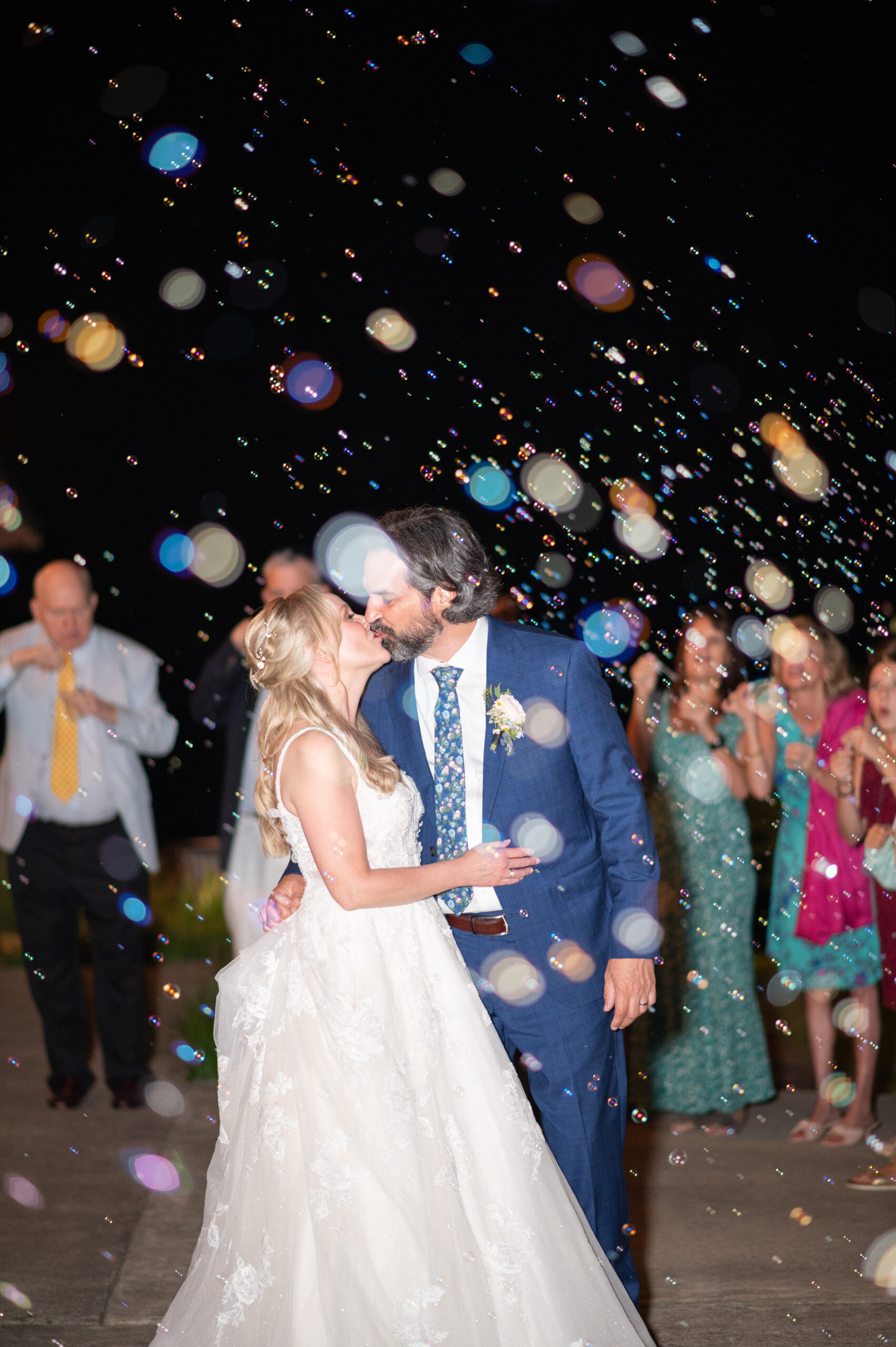 Bubble send off at pleasant union farm north georgia wedding venue